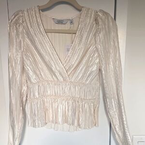 & Other Stories Ivory Pleated Blouse